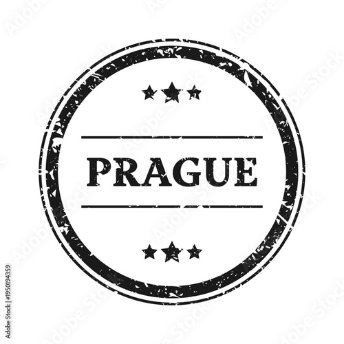 Post stamp, label or badge. Grunge imprint and postmark with text. Brown vintage circle postcard watermark. Used envelope design element. Vector illustration