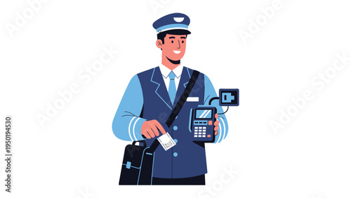 Mail Carrier in Uniform: A smiling mail carrier, dressed in a traditional uniform, efficiently delivers mail.
