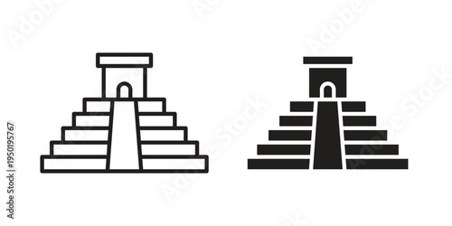 Chichen Itza icon symbol vector elements for infographic web. EPS10