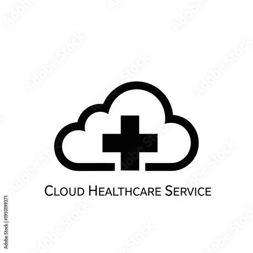 Cloud Healthcare Service Logo: Medical Cross Inside a Cloud Icon