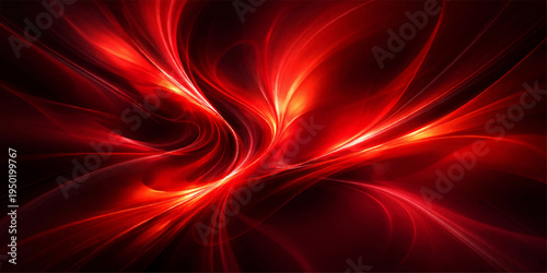 Dynamic abstract red and black background featuring futuristic fractal lines and fluid wave patterns that evoke the energy of a motion flame in a sleek artistic design