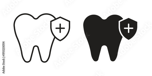 Dental insurance icon symbol vector elements for infographic web. EPS10