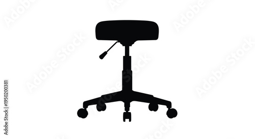 Black office chair design in a stark contrasting silhouette