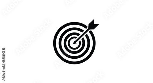 A black target with an arrow hitting the bullseye a striking silhouette