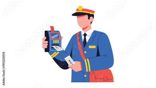 Delivery Service: An illustration capturing a mail carrier at work, poised to dispatch an envelope with a postage machine.