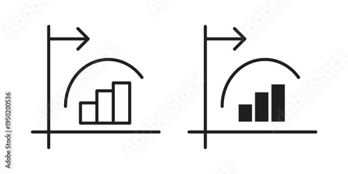Diminishing returns icon symbol vector elements for infographic web. EPS10