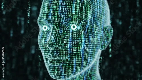 Digitized Portrait: AI-Generated Persona in a Futuristic Digital Realm