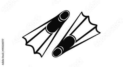 Black fins for diving or swimming a striking silhouette