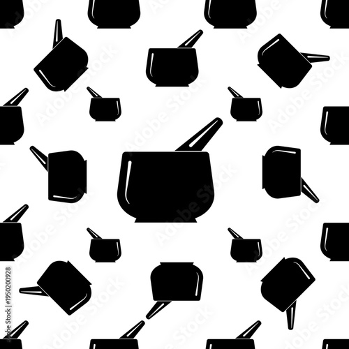 Mortar And Pestle Seamless Pattern
