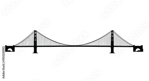 Black graphic of the golden gate bridge a striking silhouette