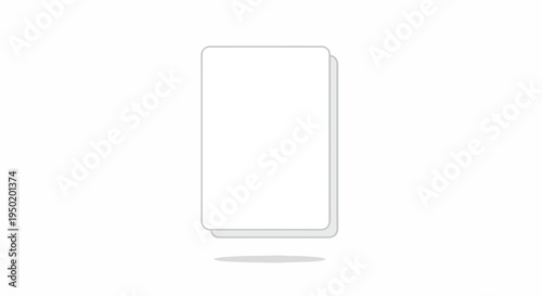 Outline of a smartphone on a plain white background with subtle shadow, simple minimalist design