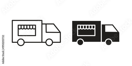 Food truck icon symbol vector elements for infographic web. EPS10