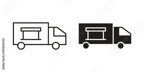 Food truck icon symbol vector elements for infographic web. EPS10