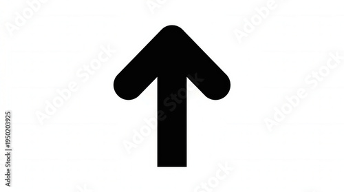 Minimalist Black Arrow Pointing Up for Direction and Navigation