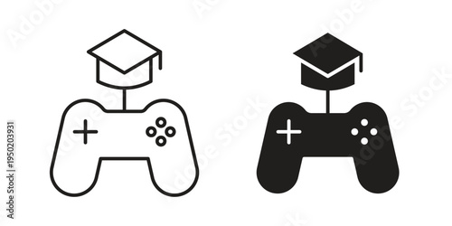 Game based learning icon symbol vector elements for infographic web. EPS10
