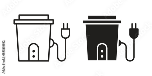 Garbage disposal icon symbol vector elements for infographic web. EPS10