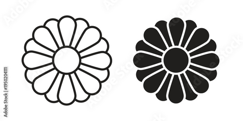 Gerbera icon symbol vector elements for infographic web. EPS10