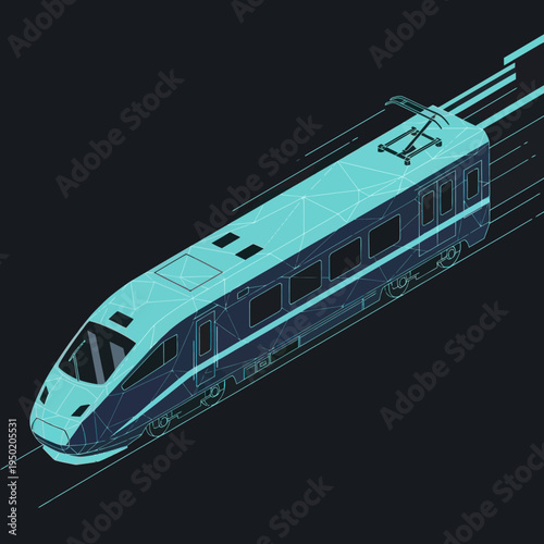 Modern Train with Futuristic Design Elements.