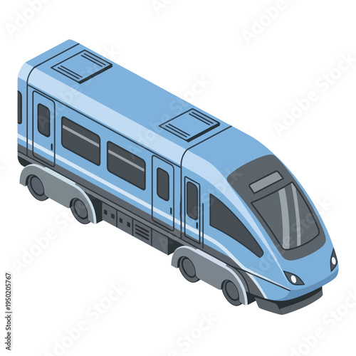 Modern Blue Train with Gray Accents.
