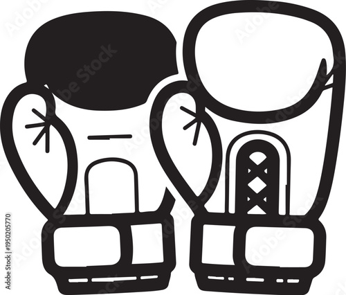 Vector illustration of black boxing gloves