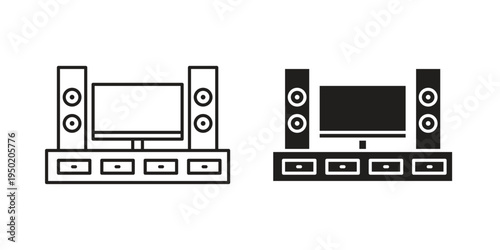 Home cinema icon symbol vector elements for infographic web. EPS10