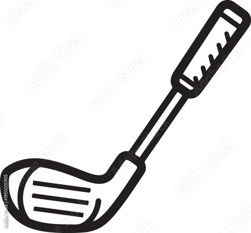 Vector golf club icon, black and white illustration