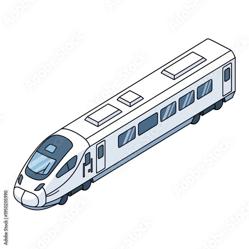 Modern High Speed Train Illustration.