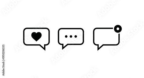 Social media chat and like icons