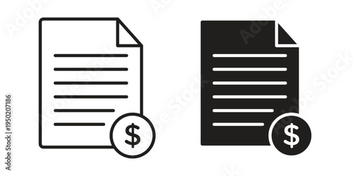 Invoice icon symbol vector elements for infographic web. EPS10