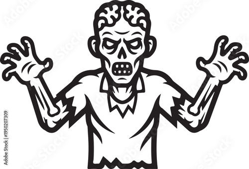 Vector zombie illustration for Halloween or horror designs