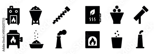Heating icons with furnace hopper auger solid