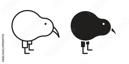 Kiwi bird icon symbol vector elements for infographic web. EPS10