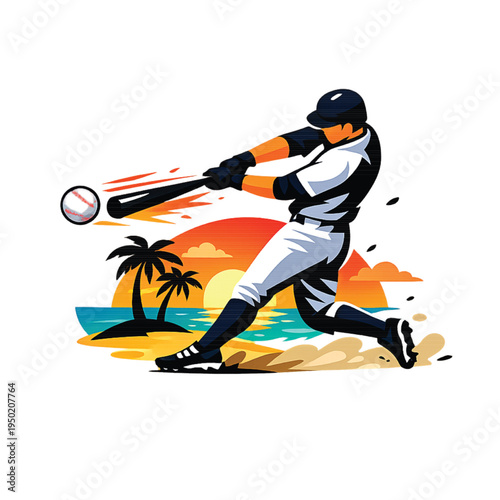 baseball player hitting ball