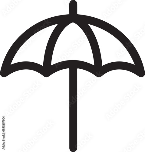Black umbrella icon vector