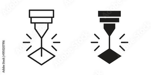 Laser machine icon symbol vector elements for infographic web. EPS10