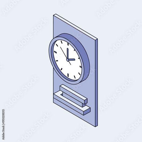 Modern Clock on Wall.