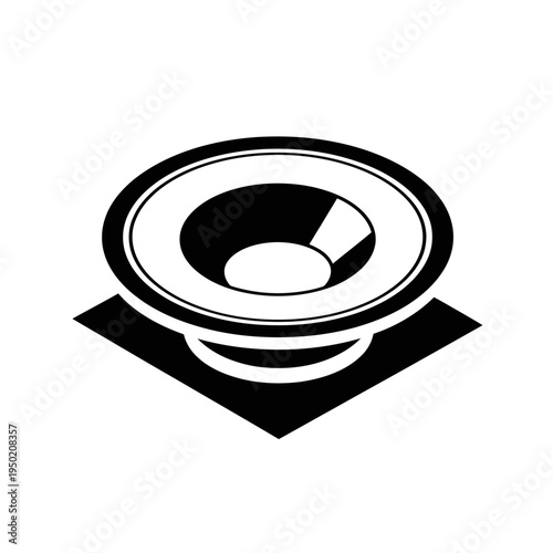 Black and White Speaker on a Stand.