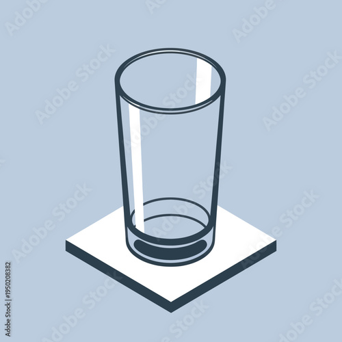 Clear Glass on White Square Coaster.