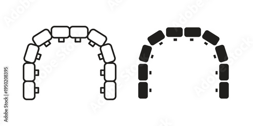 Lingual braces icon symbol vector elements for infographic web. EPS10