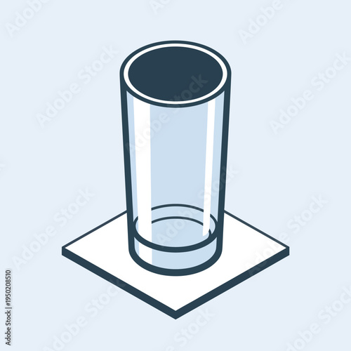 Clear Glass Tumbler on White Coaster.