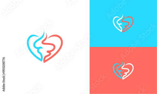 Love Intestine human organ logo design concepts. Medical symbol. Vector illustration