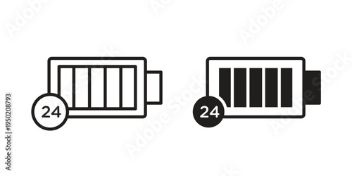 long battery life icon symbol vector elements for infographic web. EPS10