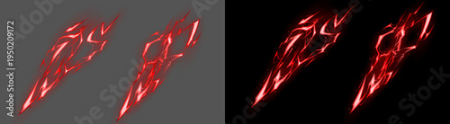 Fotografie PNG image of Dynamic red glowing magical energy blade effect or lightning slash