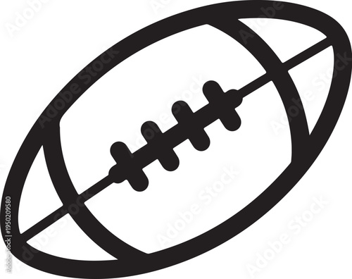 Black American football icon vector