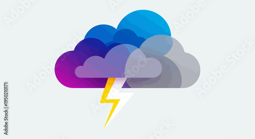 Illustrated Storm Cloud with Lightning Bolt.