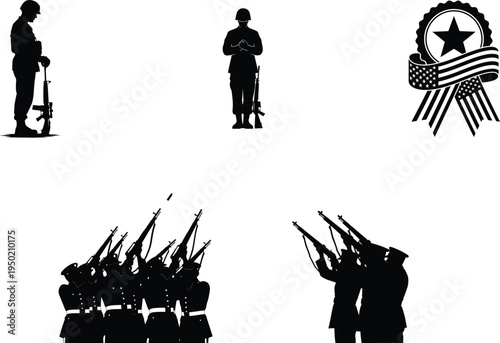 Memorial day tribute with patriotic symbols and fallen heroes