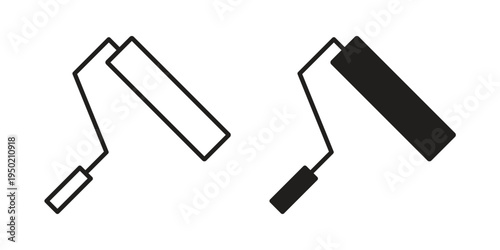 Paint roller icon symbol vector elements for infographic web. EPS10