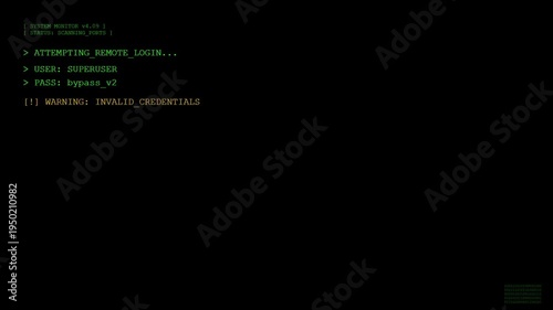Wallpaper Mural System Monitor Security Breach Attempt Remote IP Blacklisted Terminal Locked Alert. Torontodigital.ca