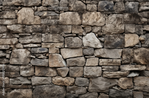 Processed collage of old medieval stone wall texture in daylight. Background for banner.