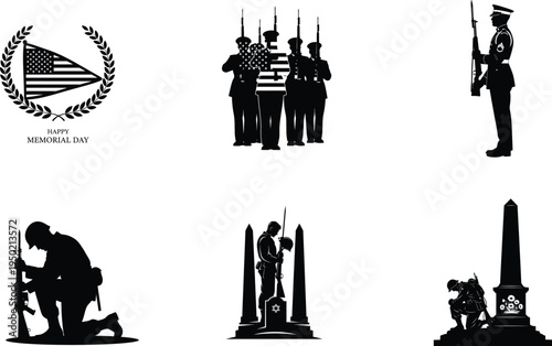 Memorial day tribute with patriotic symbols and fallen heroes